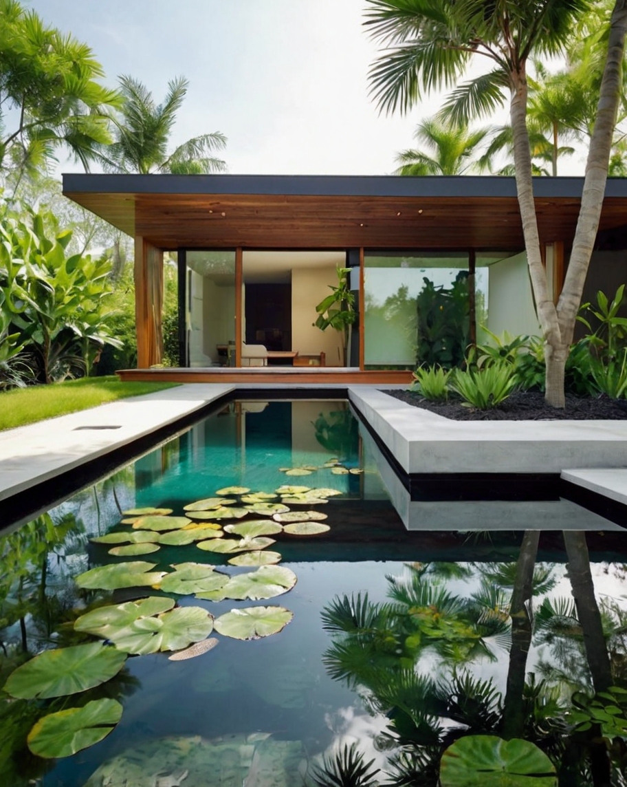 Default Minimalist house with Tropical Backyard Landscape Idea 0 2