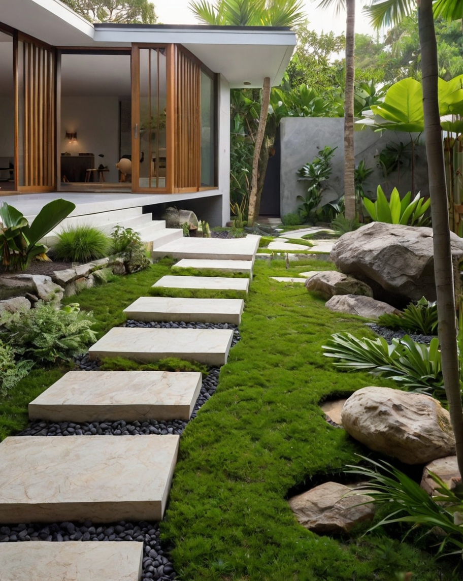 Default Minimalist house with Tropical Backyard Landscape Idea 0 4