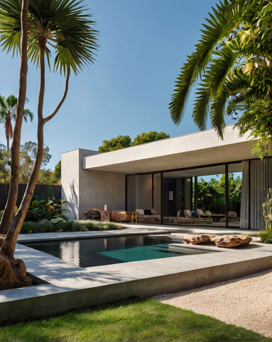 Default Minimalist house with Tropical Backyard Landscape Idea 0 5 1