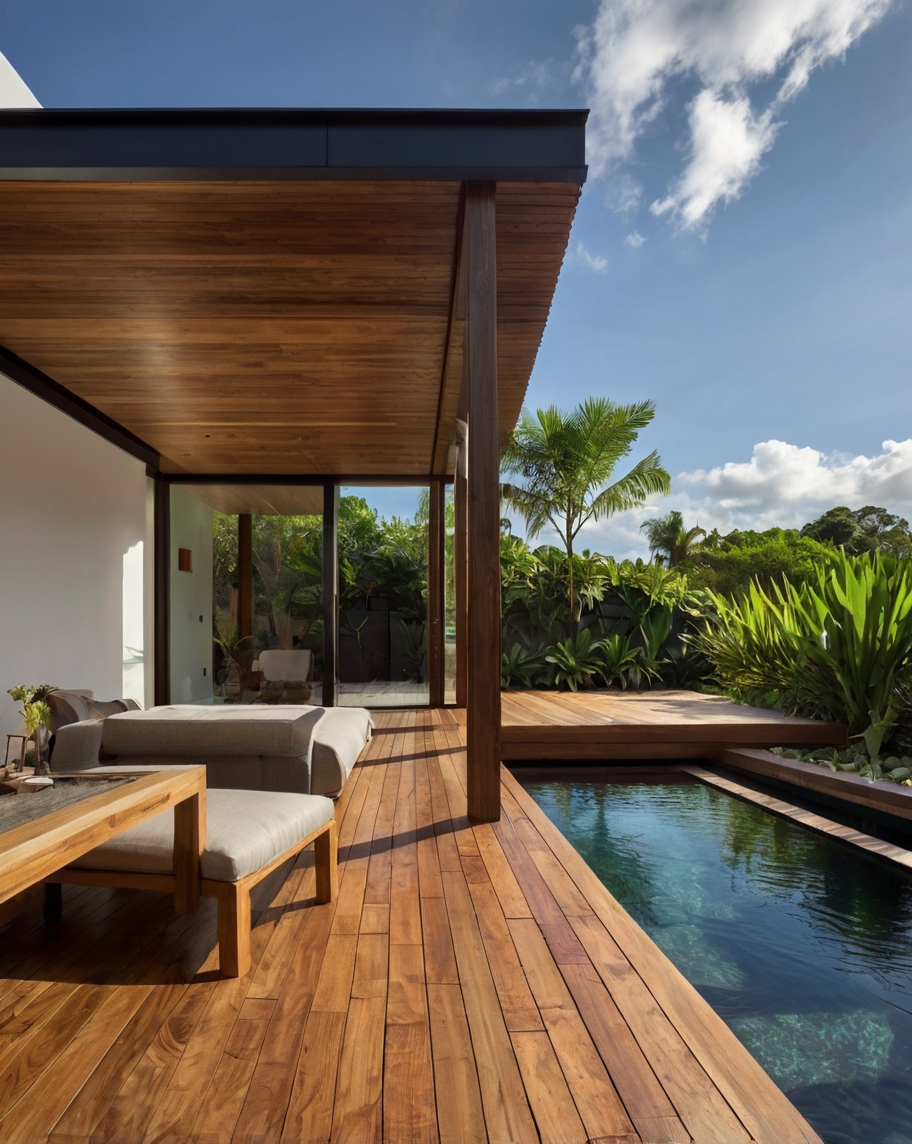 Default Minimalist house with Tropical Backyard Landscape Idea 0 5