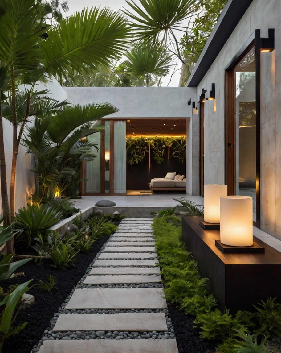 Default Minimalist house with Tropical Backyard Landscape Idea 0 7