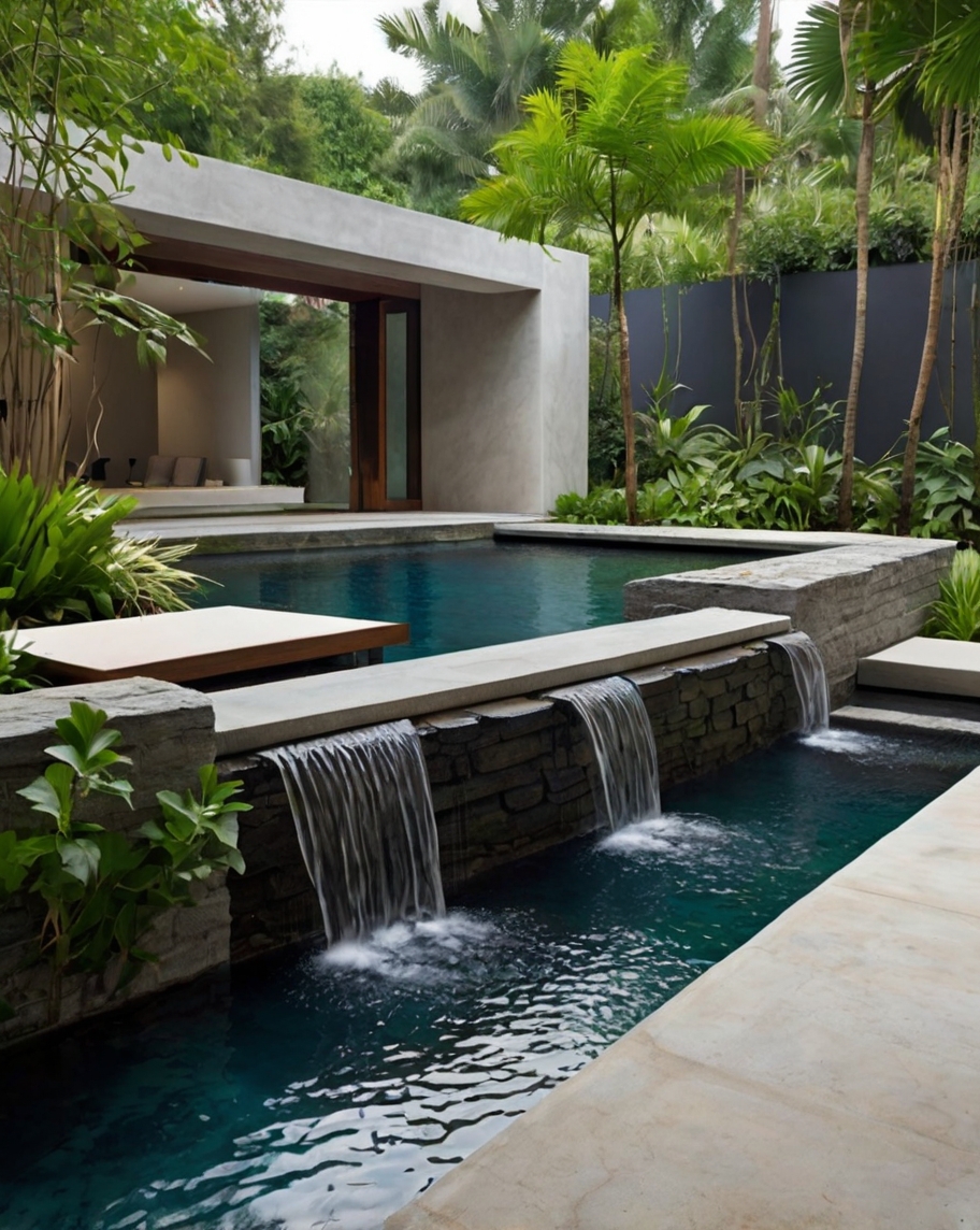 Default Minimalist house with Tropical Backyard Landscape Idea 1 3