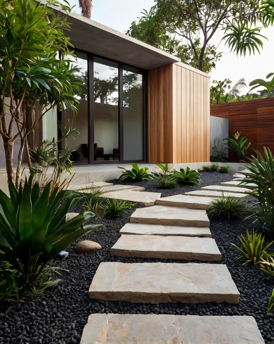 Default Minimalist house with Tropical Backyard Landscape Idea 1 4