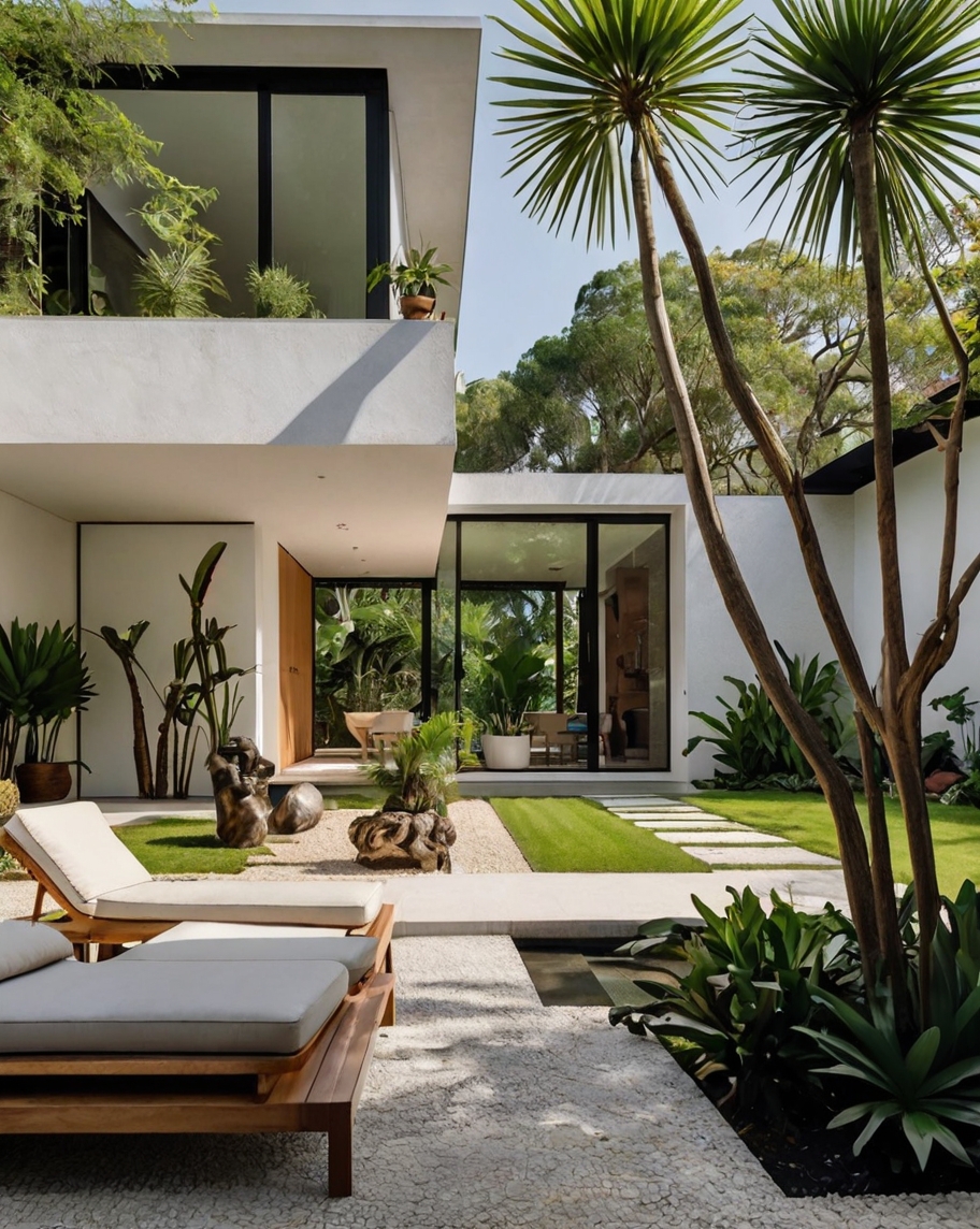 Default Minimalist house with Tropical Backyard Landscape Idea 1 5 1