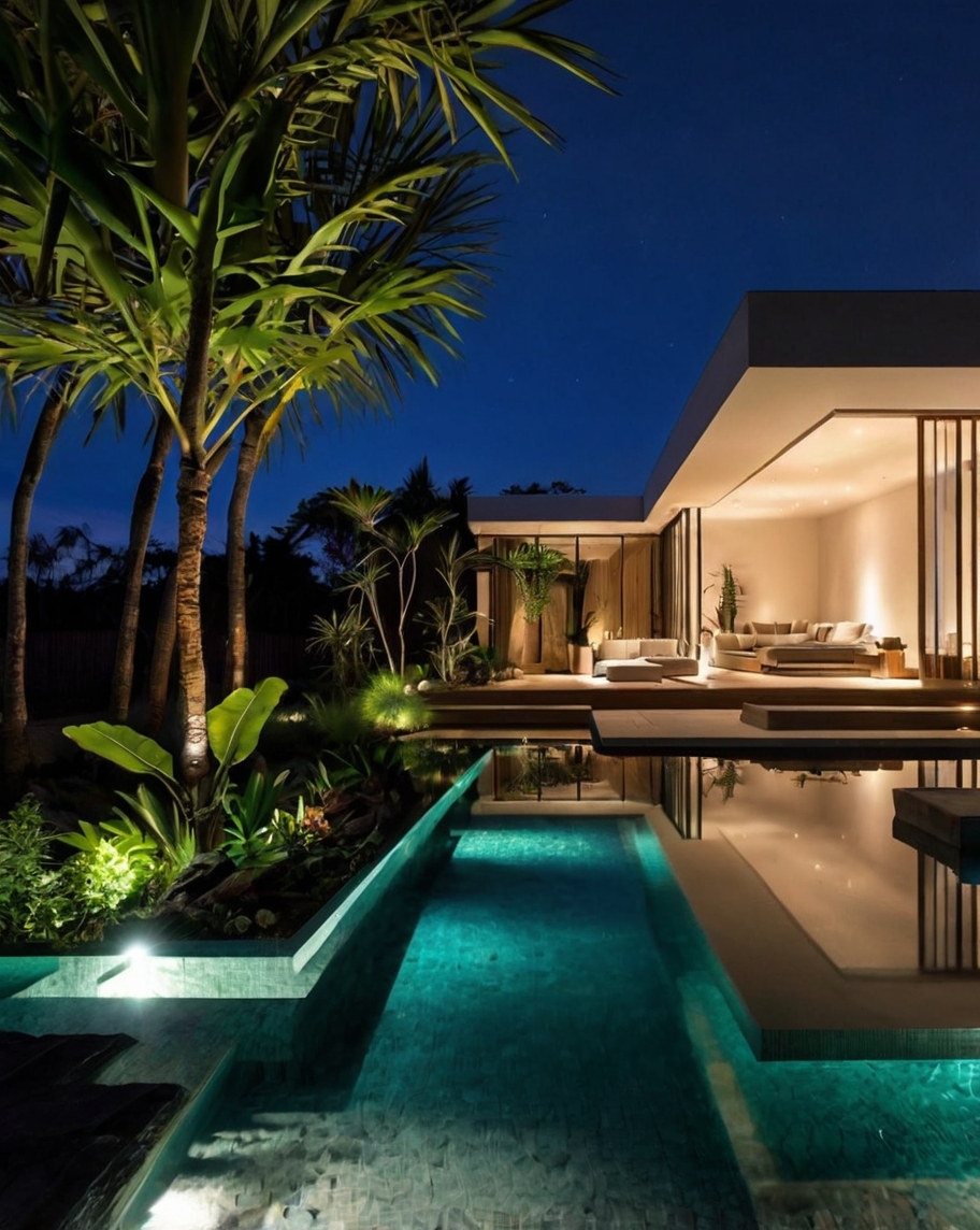 Default Minimalist house with Tropical Backyard Landscape Idea 2 1 1