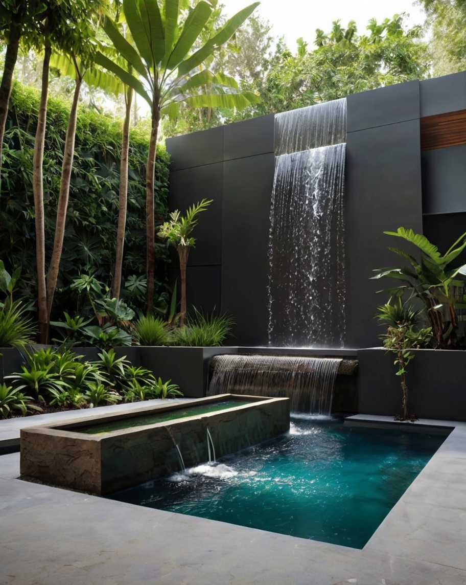 Default Minimalist house with Tropical Backyard Landscape Idea 2 3