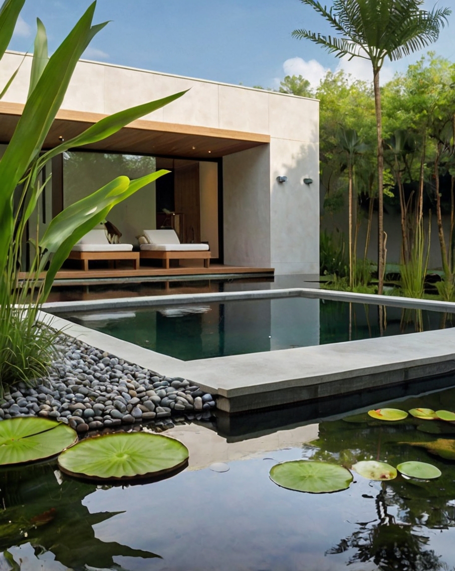 Default Minimalist house with Tropical Backyard Landscape Idea 3 2