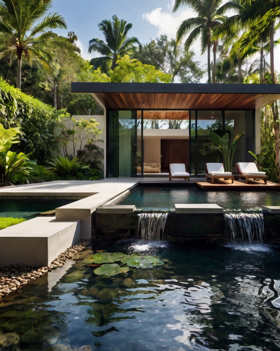 Default Minimalist house with Tropical Backyard Landscape Idea 3 3