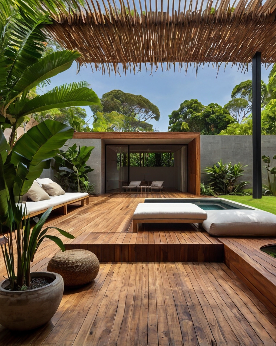 Default Minimalist house with Tropical Backyard Landscape Idea 3 5