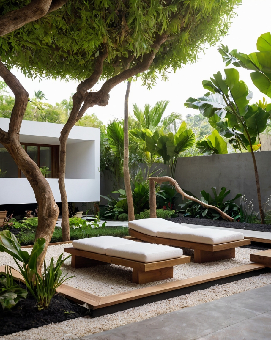 Default Minimalist house with Tropical Backyard Landscape Idea 3 7 1