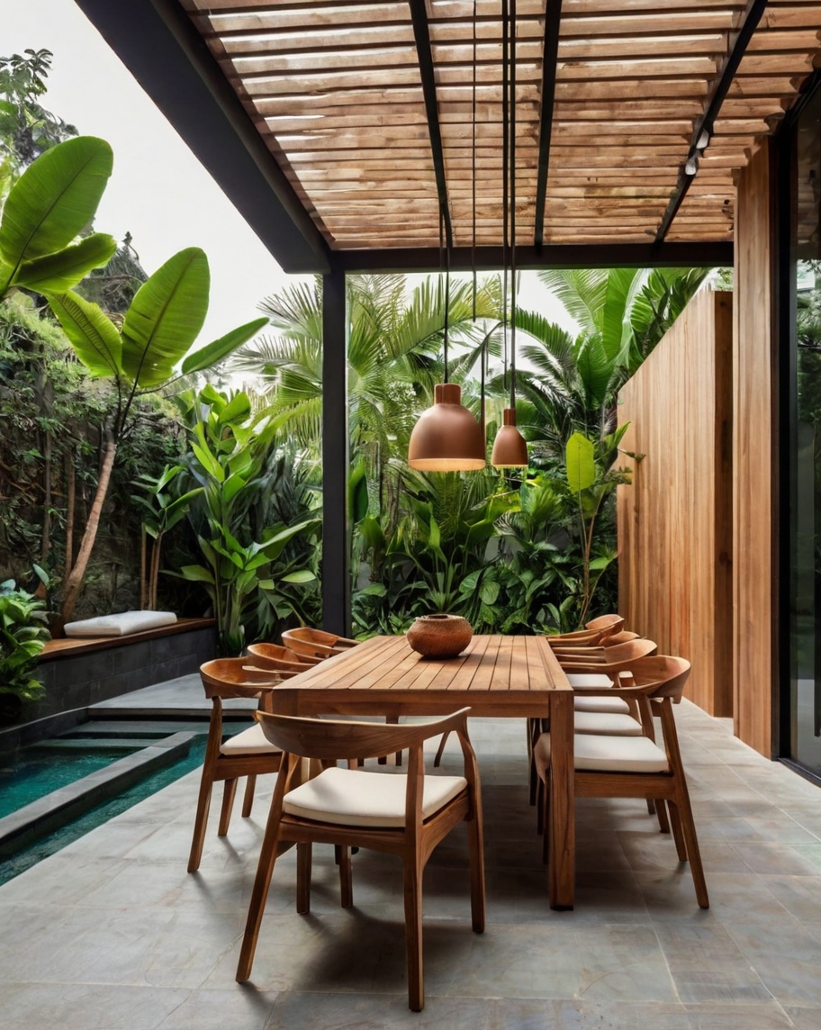 Default Minimalist wooden house with Tropical Backyard Landsca 1 2