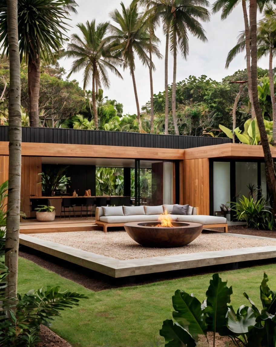 Default Minimalist wooden house with Tropical Backyard Landsca 1 3