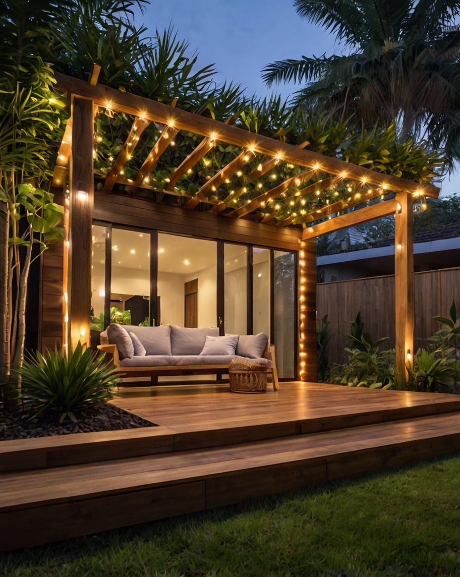 Default Minimalist wooden house with Tropical Backyard Landsca 2 4