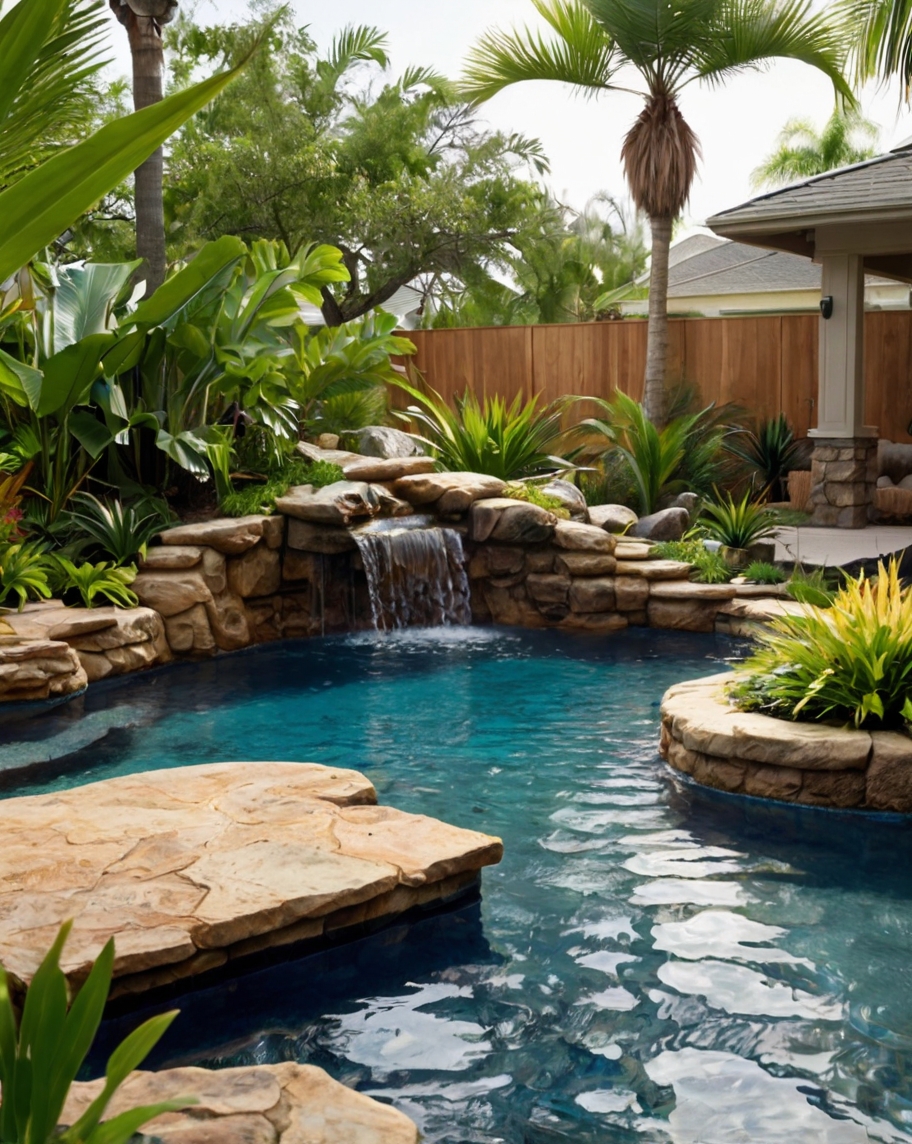 Default Tropical Backyard Landscape Ideas Water Features Pools 0