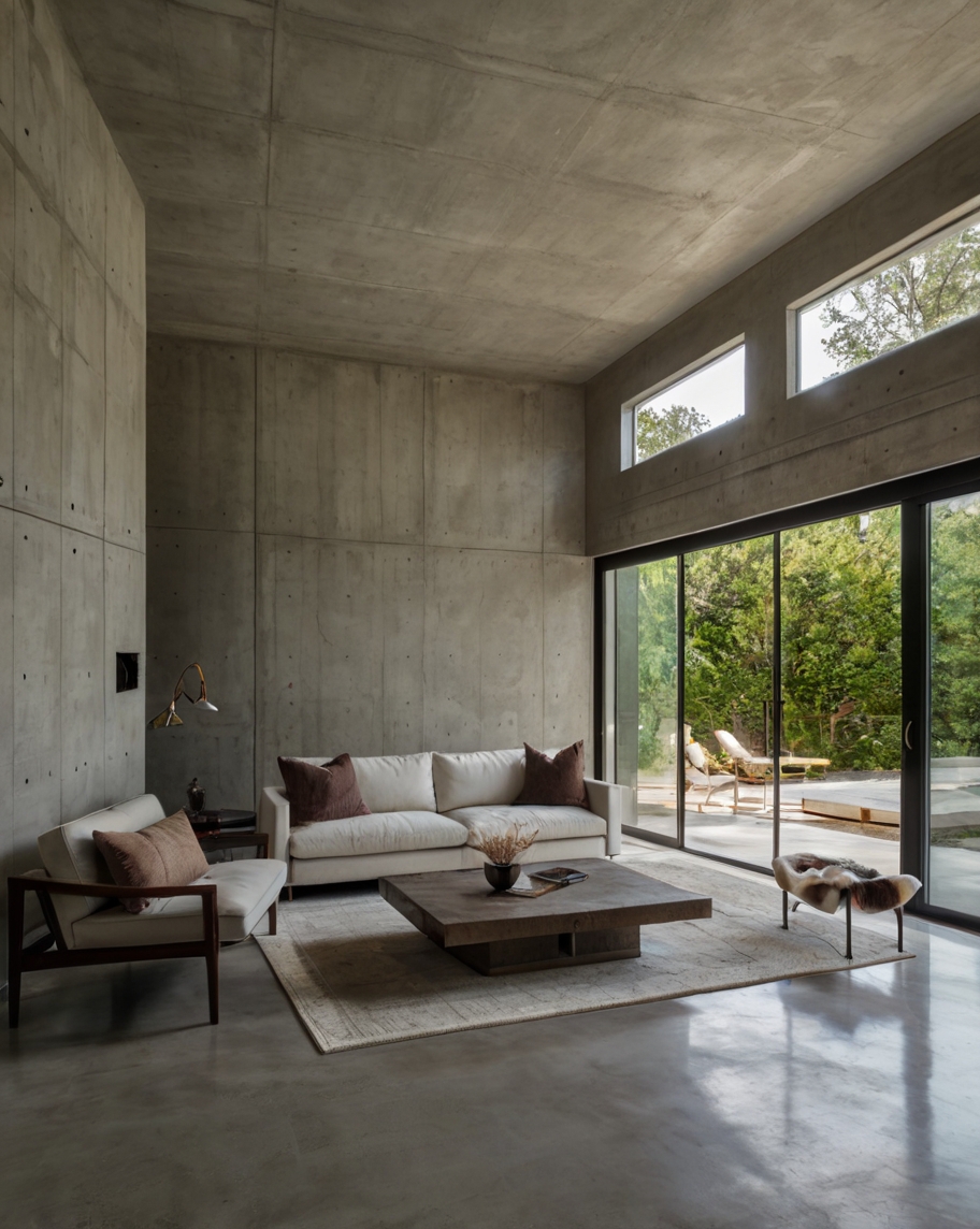 Default minimalist concrete living room with interior french d 3