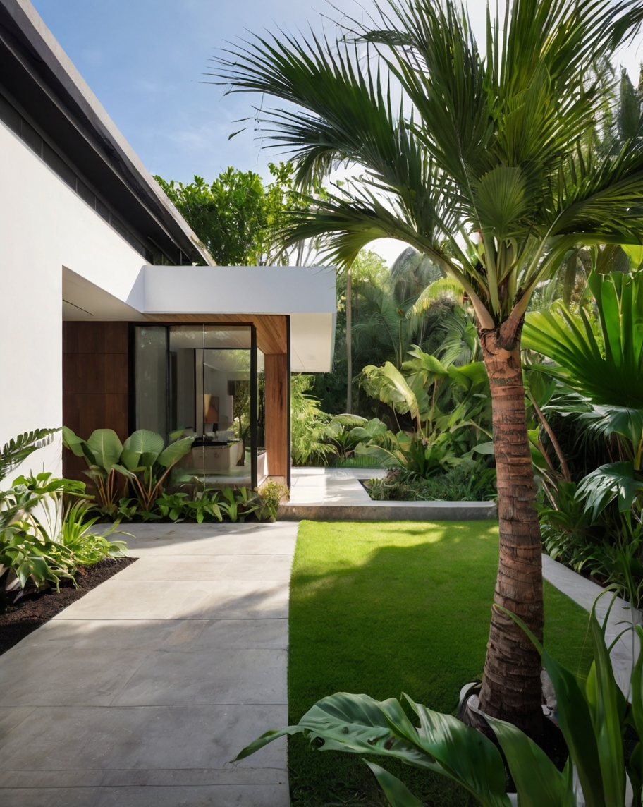 Default minimalist house with Tropical Backyard Landscape Idea 0