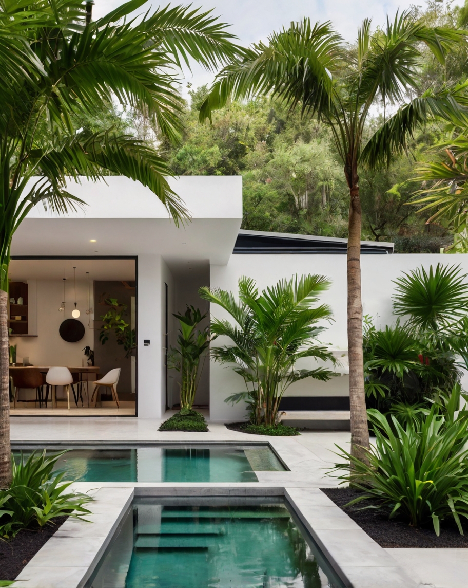 Default minimalist house with Tropical Backyard Landscape Idea 1