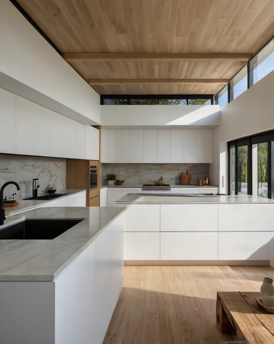 Default minimalist house with UShaped Kitchen Incorporate a Pe 0