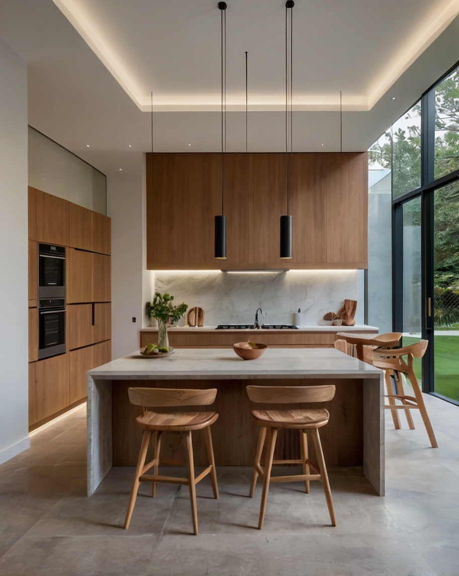 Default minimalist house with UShaped Kitchen Lighting 3