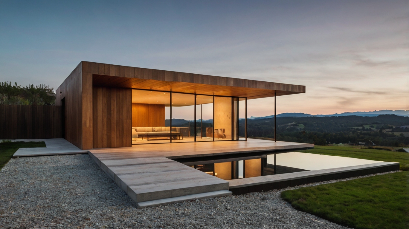 Default minimalist house with Wood Art for landscape 1