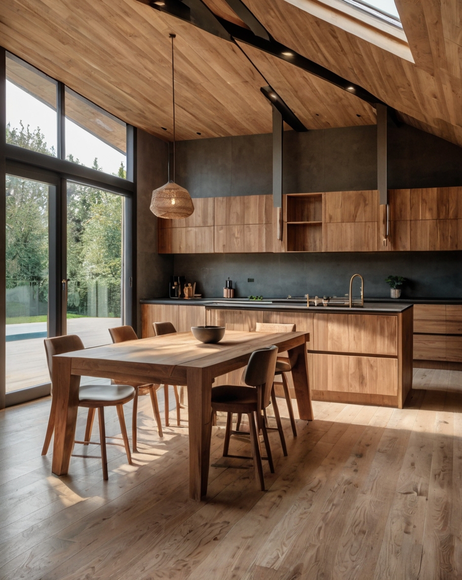 Default wooden Minimalist house with L Shaped Kitchens Aesthet 0 (1)