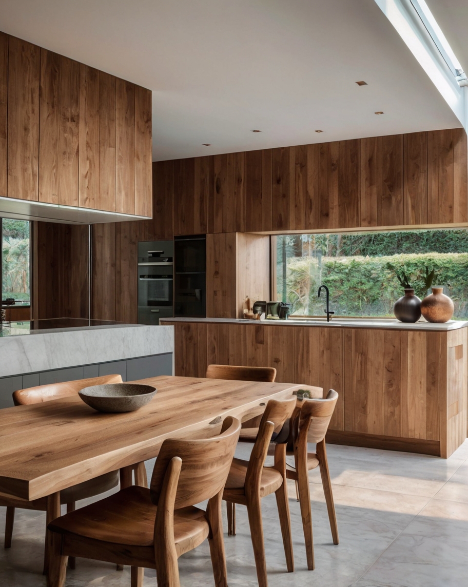 Default wooden Minimalist house with L Shaped Kitchens Aesthet 1