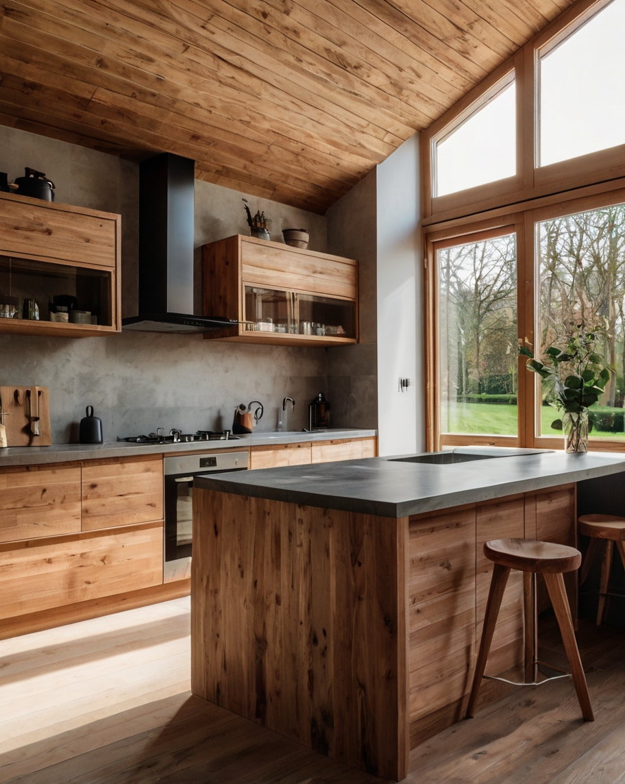 Default wooden Minimalist house with L Shaped Kitchens Aesthet 2 (1)