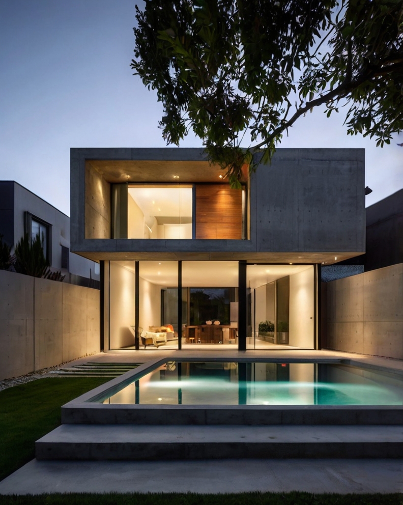 Default minimalist concrete house with small backyard ideas wi 0