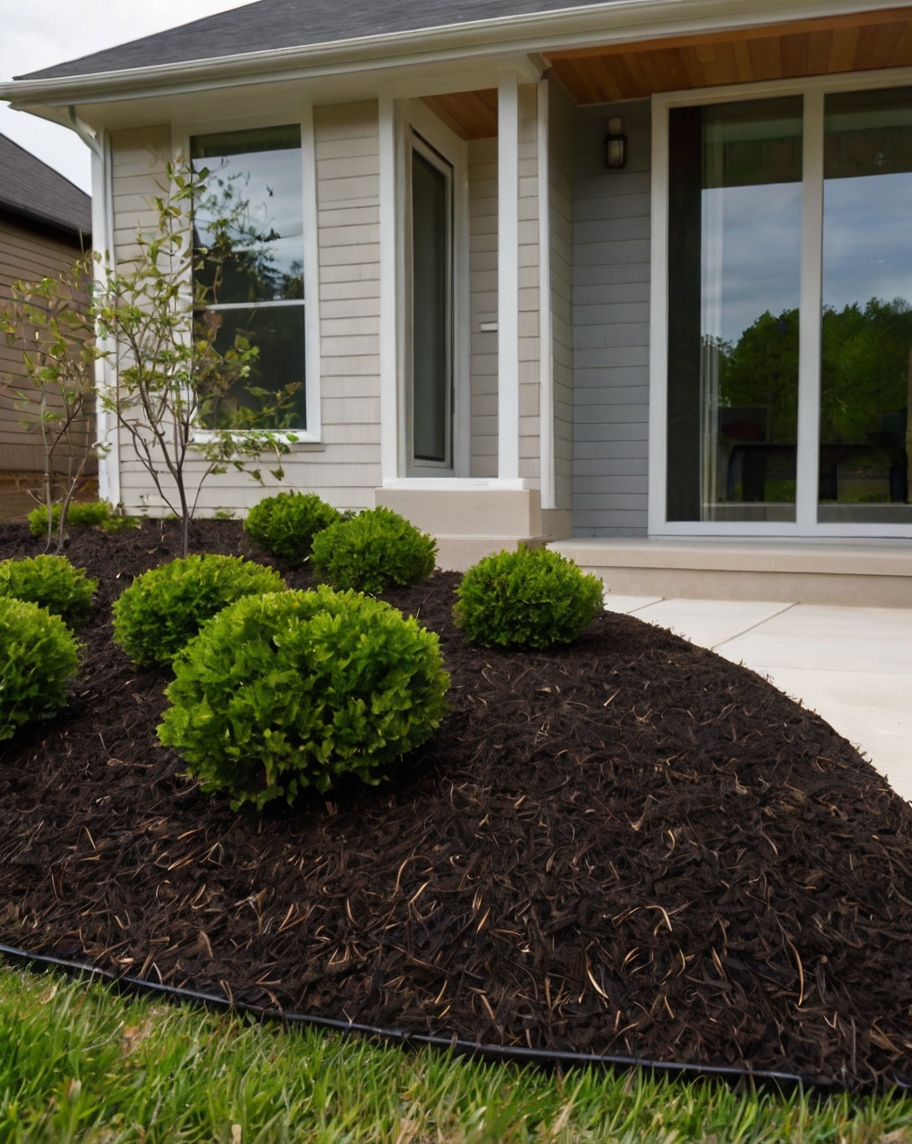 Default minimalist house mulching front yard 1