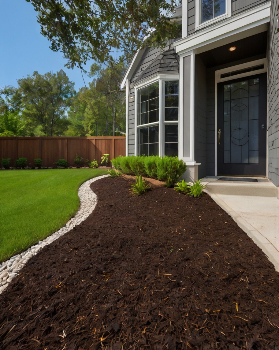 Default minimalist house mulching front yard 2