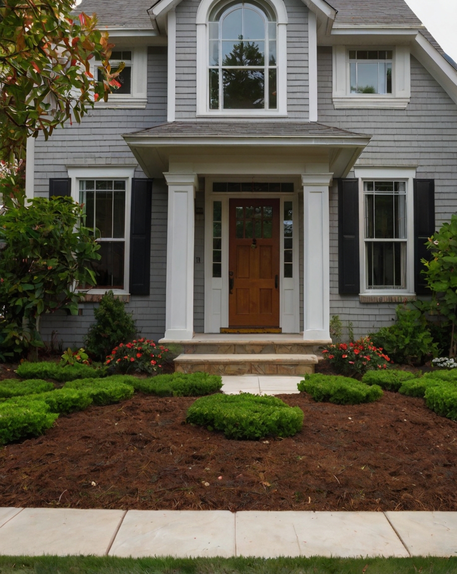 Default minimalist house mulching front yard 3