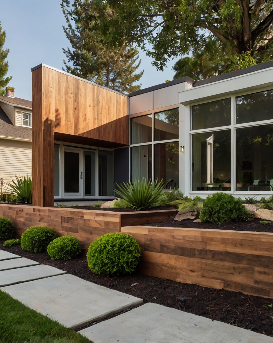 Default minimalist house with front yard Mulch and Bark 2