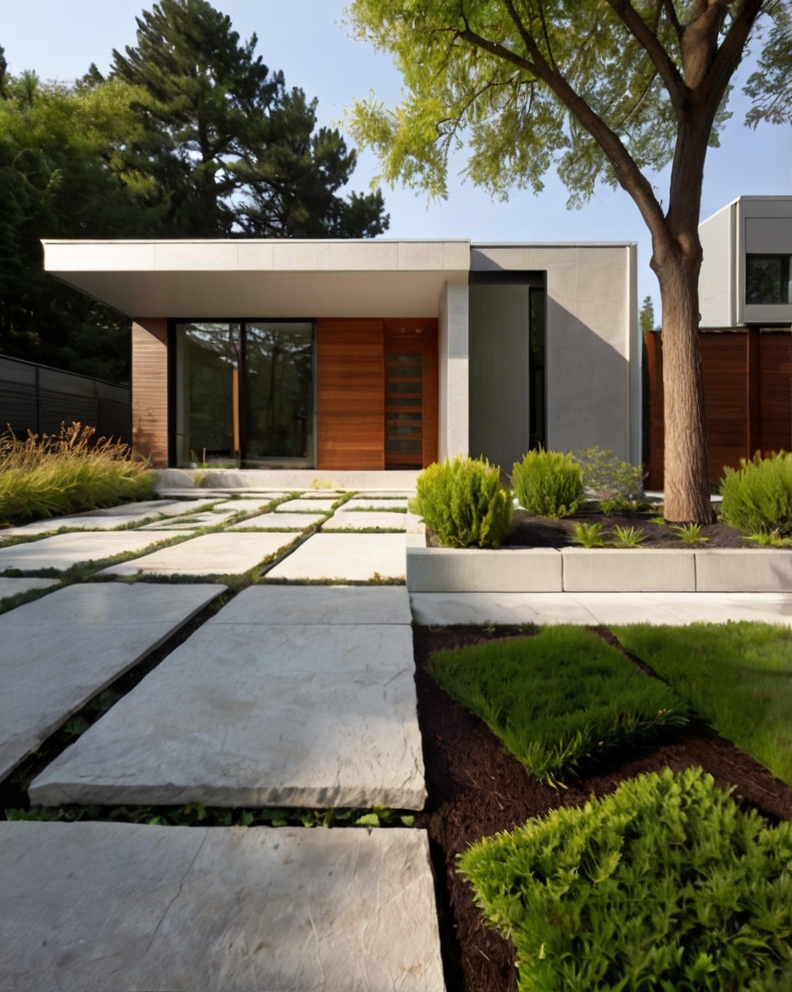 Default minimalist house with front yard landscaping ideas wit 1