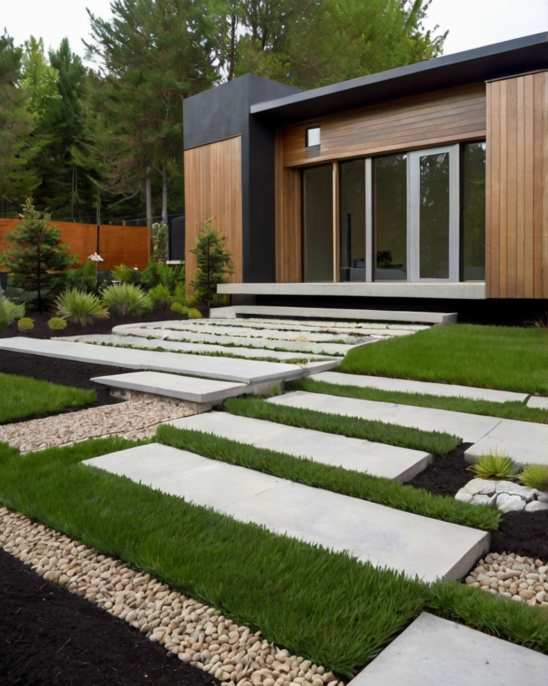 Default minimalist house with front yard landscaping ideas wit 2