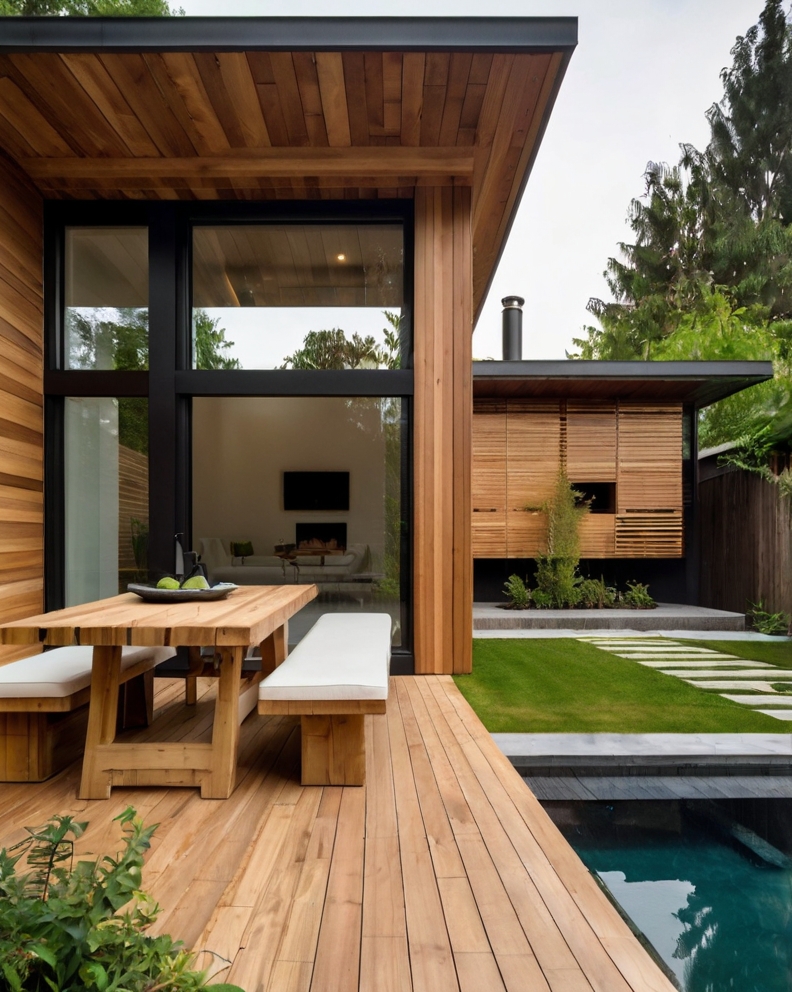 Default minimalist wooden house with small backyard ideas with 3