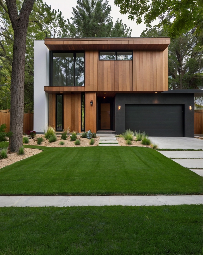 Default modern house with front yard landscaping ideas with Fi 1