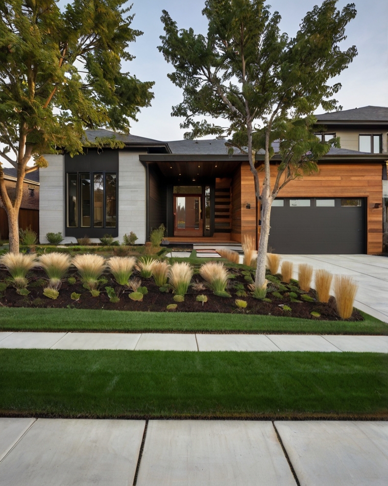 Default modern house with front yard landscaping ideas with Fi 2