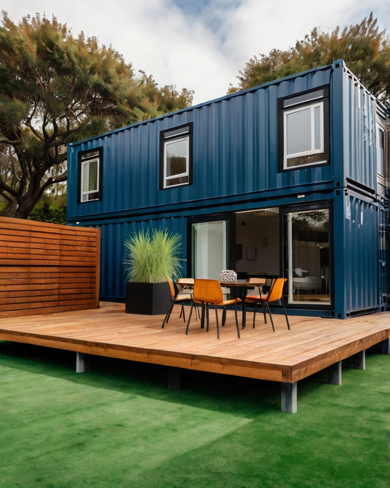 Stock Photography container house with artificial grass accent 3