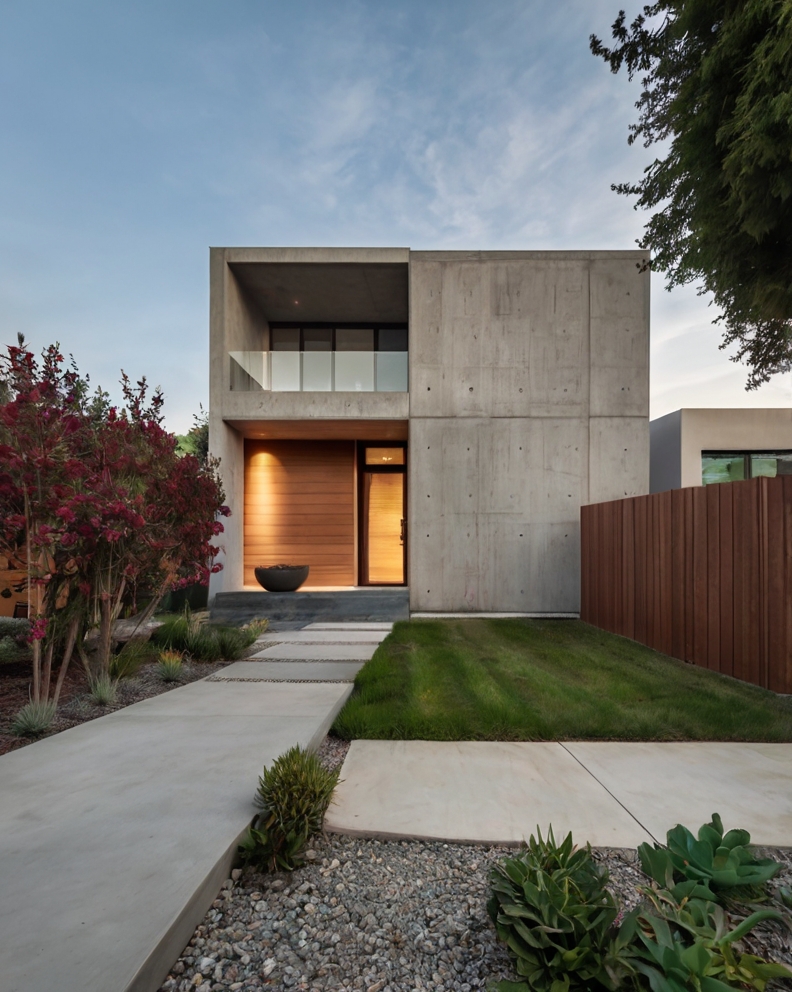 Stock Photography minimalist concrete house with small front y 0 (1)