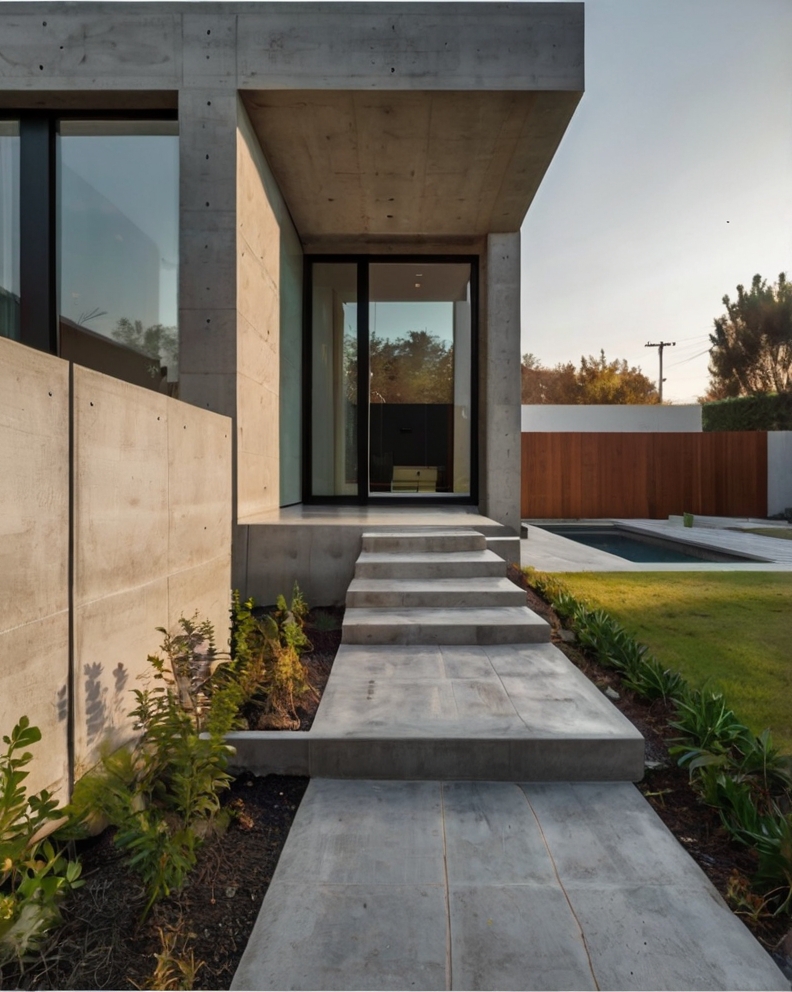 Stock Photography minimalist concrete house with small front y 1 (1)