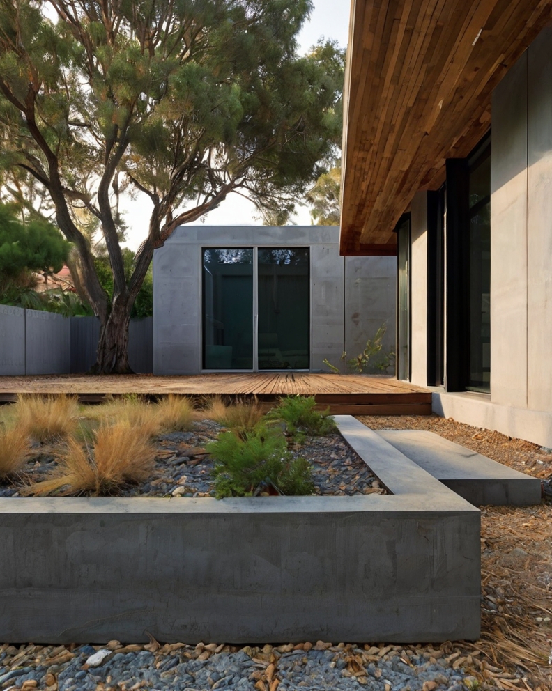 Stock Photography minimalist house with Front Yard Recycled Ma 0