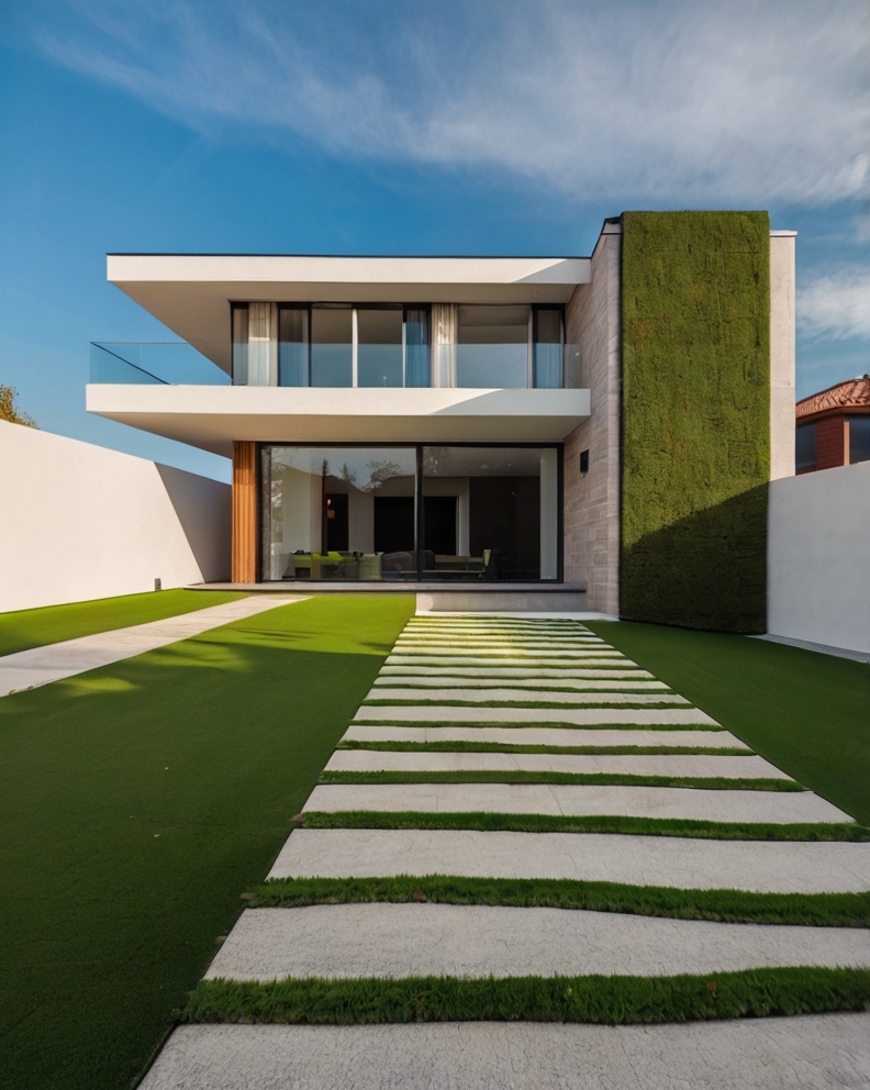 Stock Photography minimalist house with artificial grass and C 0 (1)