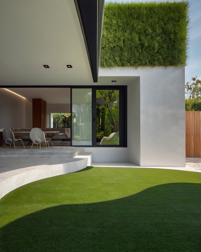 Stock Photography minimalist house with artificial grass and C 2 (1)