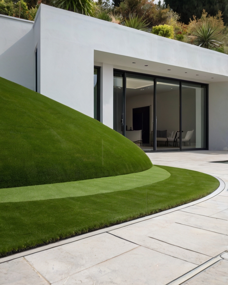 Stock Photography minimalist house with artificial grass and C 3 (1)