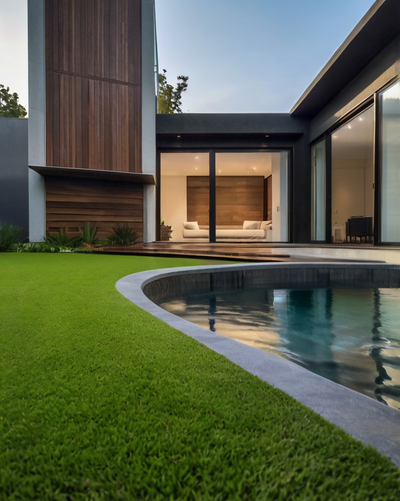 Stock Photography minimalist house with artificial grass and I 3