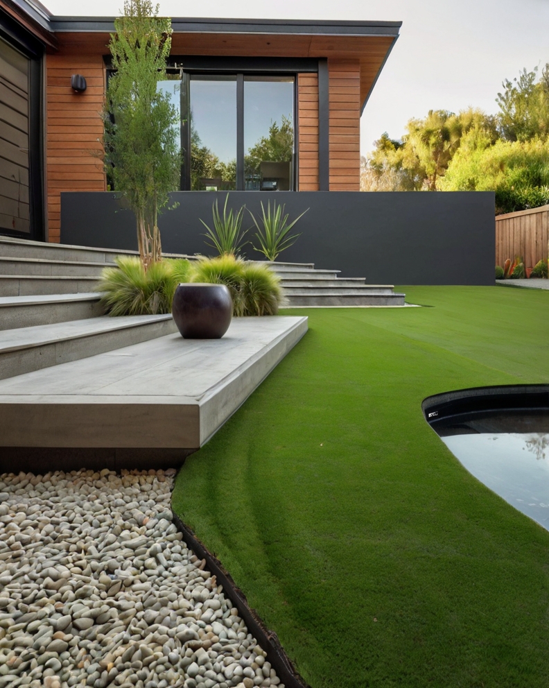 Stock Photography modern house with artificial grass accents a 1