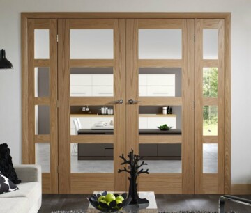oak door with glass
