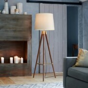 wood tipod floor lamp