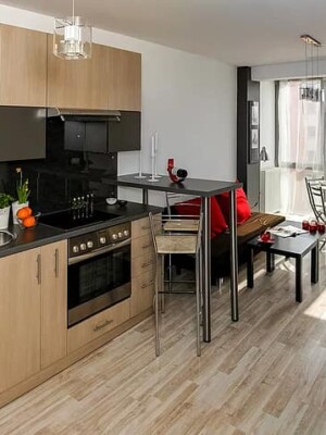 apartment room house residential interior interior design decoration comfortable apartment kitchenette 1