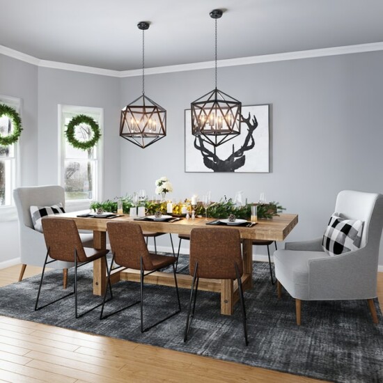 beautiful dining table with carpet for living room design